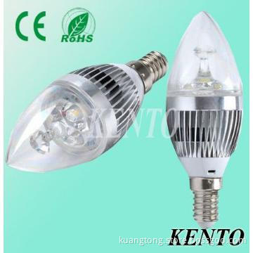 Cool White 3W E14 SMD Commerical Chandelier LED Silvery candle Light